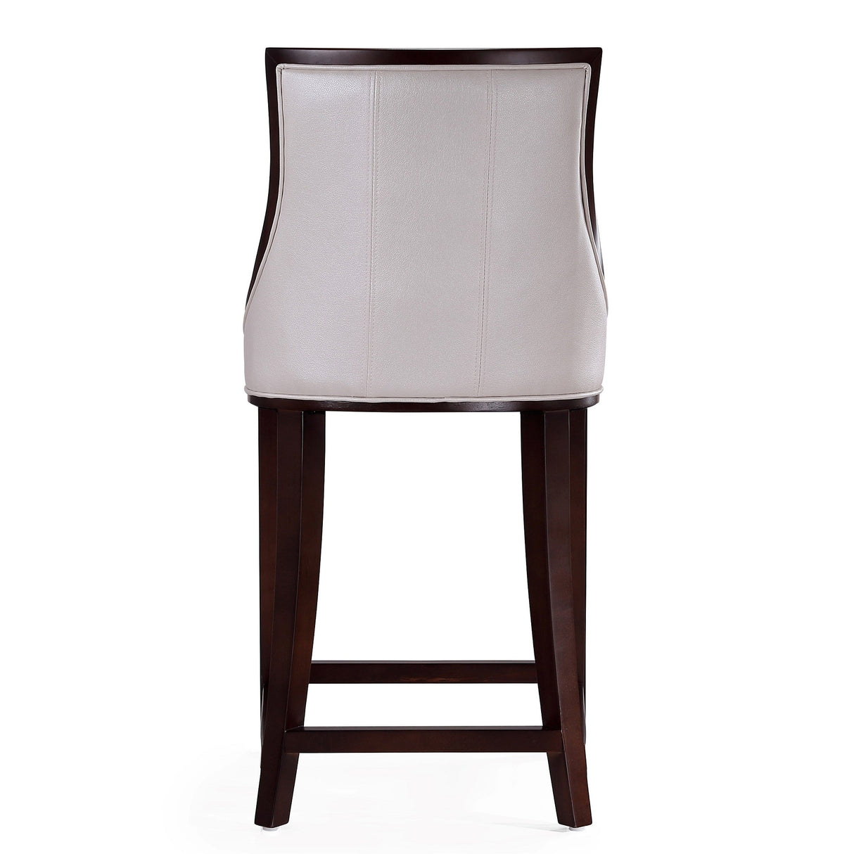 Fifth Ave Counter Stool in Pearl White and Walnut by Manhattan Comfort at Eve Furniture