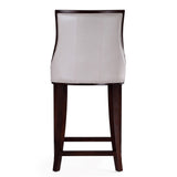 Fifth Ave Counter Stool in Pearl White and Walnut by Manhattan Comfort at Eve Furniture