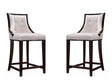 Fifth Ave Counter Stool in Pearl White and Walnut (set of 2) by Manhattan Comfort at Eve Furniture