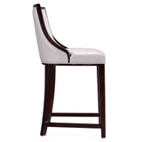 Fifth Ave Counter Stool in Pearl White and Walnut (set of 3) by Manhattan Comfort at Eve Furniture