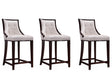Fifth Ave Counter Stool in Pearl White and Walnut (set of 3) by Manhattan Comfort at Eve Furniture