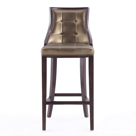Fifth Avenue Bar Stool in Bronze and Walnut by Manhattan Comfort at Eve Furniture