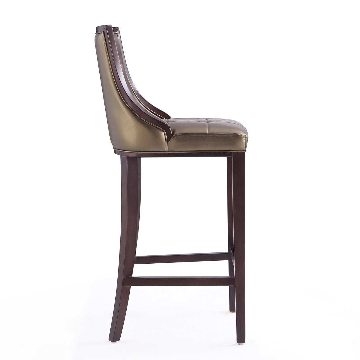 Fifth Avenue Bar Stool in Bronze and Walnut by Manhattan Comfort at Eve Furniture