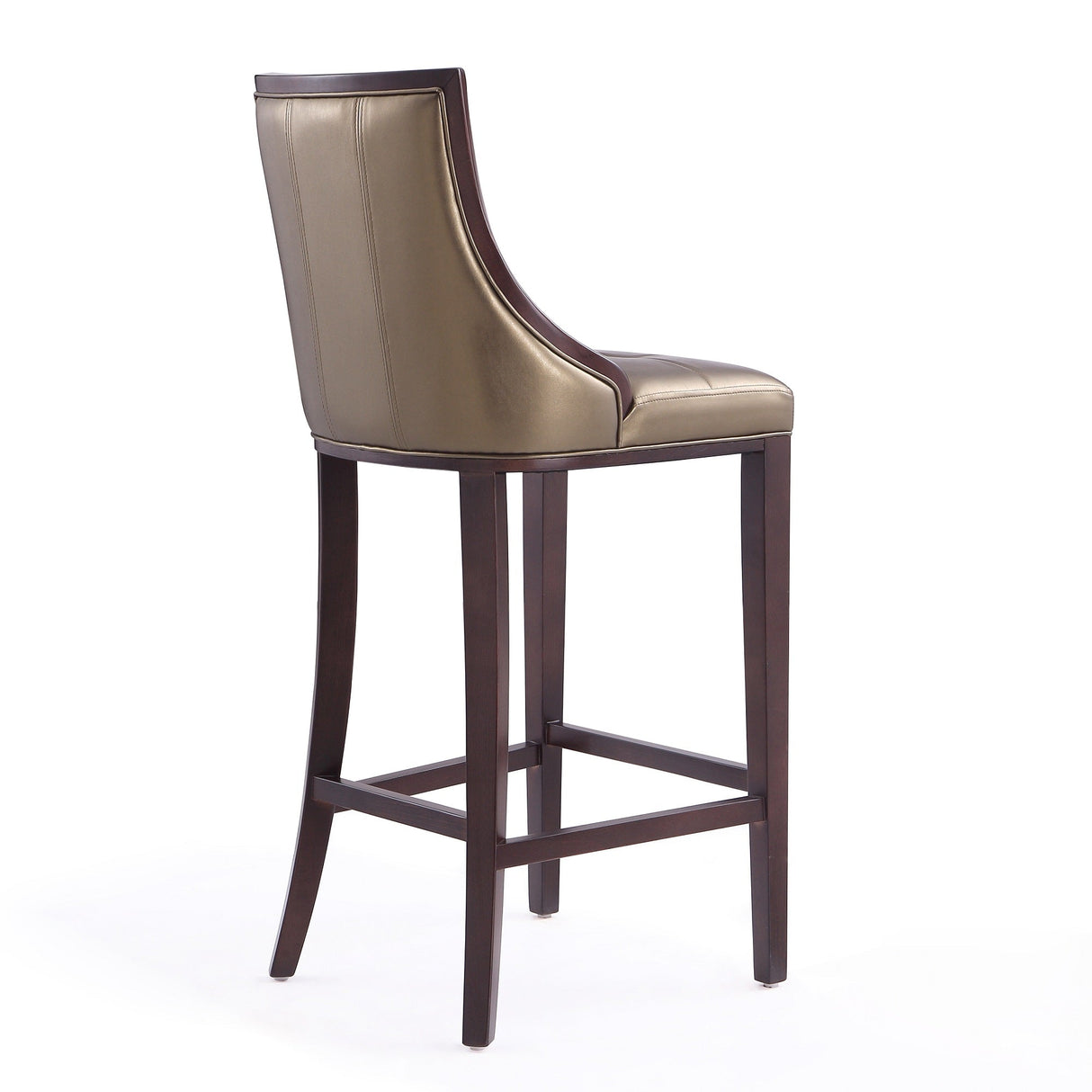 Fifth Avenue Bar Stool in Bronze and Walnut by Manhattan Comfort at Eve Furniture