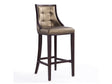 Fifth Avenue Bar Stool in Bronze and Walnut by Manhattan Comfort at Eve Furniture
