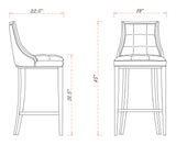 Fifth Avenue Bar Stool in Bronze and Walnut (set of 2) by Manhattan Comfort at Eve Furniture