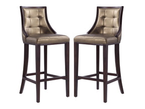 Fifth Avenue Bar Stool in Bronze and Walnut (set of 2) by Manhattan Comfort at Eve Furniture