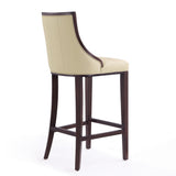 Fifth Avenue Bar Stool in Cream and Walnut by Manhattan Comfort at Eve Furniture