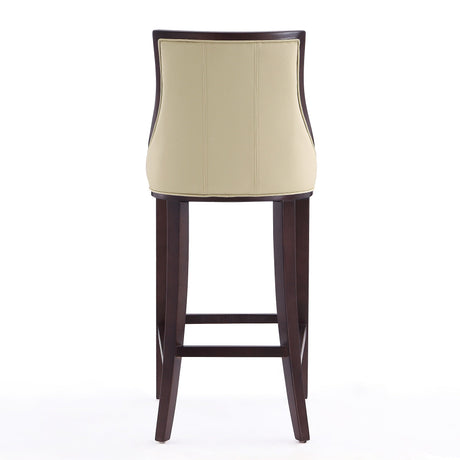 Fifth Avenue Bar Stool in Cream and Walnut by Manhattan Comfort at Eve Furniture