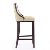 Fifth Avenue Bar Stool in Cream and Walnut by Manhattan Comfort at Eve Furniture