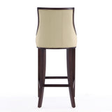 Fifth Avenue Bar Stool in Cream and Walnut by Manhattan Comfort at Eve Furniture