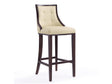Fifth Avenue Bar Stool in Cream and Walnut by Manhattan Comfort at Eve Furniture