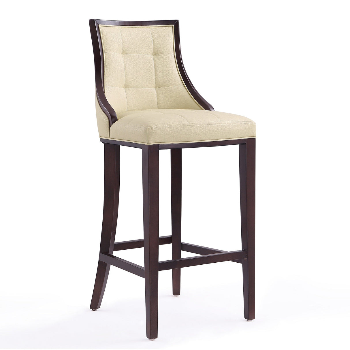 Fifth Avenue Bar Stool in Cream and Walnut (set of 3) by Manhattan Comfort at Eve Furniture