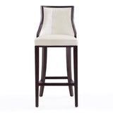 Fifth Avenue Bar Stool in Pearl White and Walnut by Manhattan Comfort at Eve Furniture