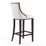Fifth Avenue Bar Stool in Pearl White and Walnut by Manhattan Comfort at Eve Furniture