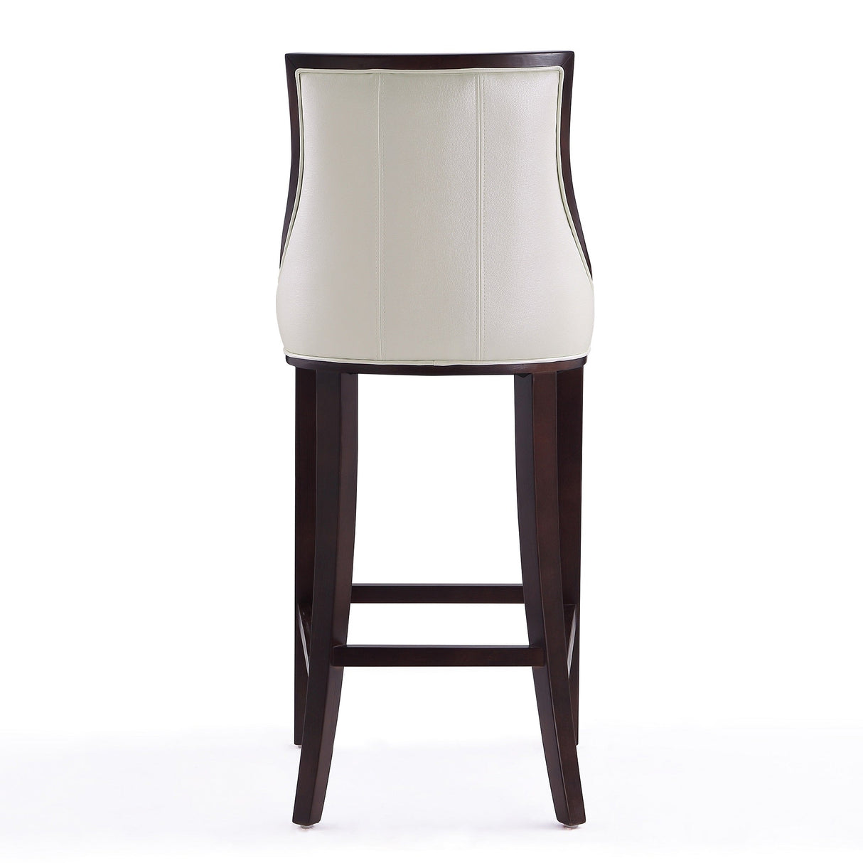 Fifth Avenue Bar Stool in Pearl White and Walnut by Manhattan Comfort at Eve Furniture