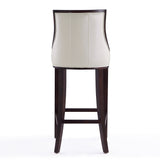 Fifth Avenue Bar Stool in Pearl White and Walnut by Manhattan Comfort at Eve Furniture