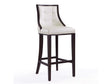 Fifth Avenue Bar Stool in Pearl White and Walnut by Manhattan Comfort at Eve Furniture