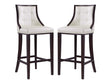 Fifth Avenue Bar Stool in Pearl White and Walnut (set of 2) by Manhattan Comfort at Eve Furniture