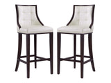 Fifth Avenue Bar Stool in Pearl White and Walnut (set of 2) by Manhattan Comfort at Eve Furniture