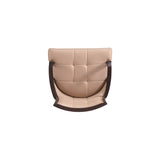 Fifth Avenue Faux Leather and Velvet Dining Armchair in Tan and Walnut by Manhattan Comfort at Eve Furniture