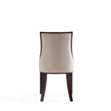 Fifth Avenue Faux Leather and Velvet Dining Chair in Tan and Walnut (set of 4) by Manhattan Comfort at Eve Furniture