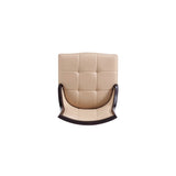 Fifth Avenue Faux Leather and Velvet Dining Chair in Tan and Walnut (set of 4) by Manhattan Comfort at Eve Furniture