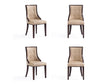 Fifth Avenue Faux Leather and Velvet Dining Chair in Tan and Walnut (set of 4) by Manhattan Comfort at Eve Furniture