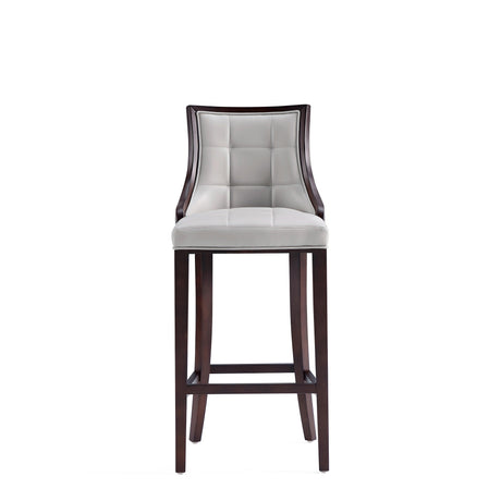Fifth Avenue Faux Leather Barstool in Light Grey by Manhattan Comfort at Eve Furniture