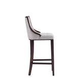Fifth Avenue Faux Leather Barstool in Light Grey by Manhattan Comfort at Eve Furniture