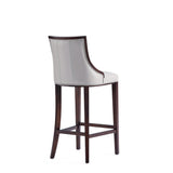 Fifth Avenue Faux Leather Barstool in Light Grey by Manhattan Comfort at Eve Furniture