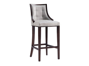 Fifth Avenue Faux Leather Barstool in Light Grey by Manhattan Comfort at Eve Furniture