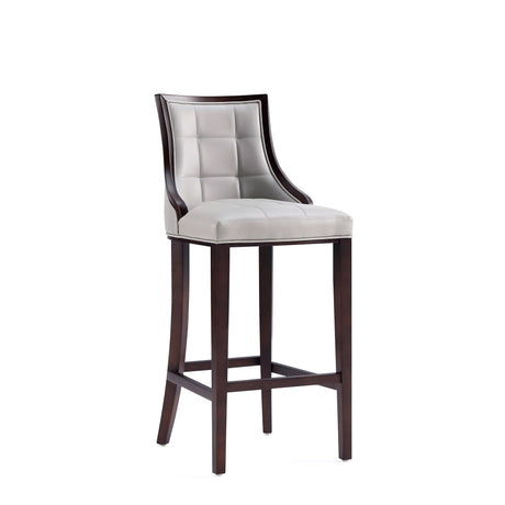 Fifth Avenue Faux Leather Barstool in Light Grey (set of 2) by Manhattan Comfort at Eve Furniture