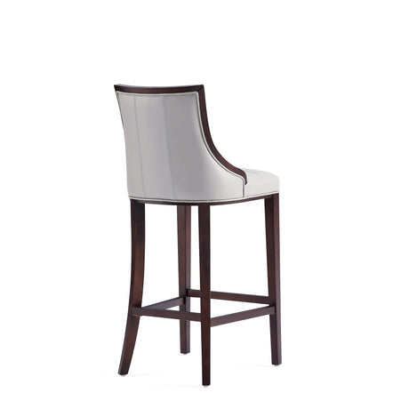 Fifth Avenue Faux Leather Barstool in Light Grey (set of 2) by Manhattan Comfort at Eve Furniture