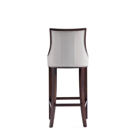 Fifth Avenue Faux Leather Barstool in Light Grey (set of 2) by Manhattan Comfort at Eve Furniture