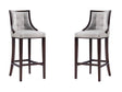 Fifth Avenue Faux Leather Barstool in Light Grey (set of 2) by Manhattan Comfort at Eve Furniture