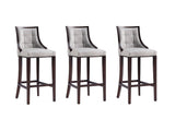 Fifth Avenue Faux Leather Barstool in Light Grey (set of 3) by Manhattan Comfort at Eve Furniture