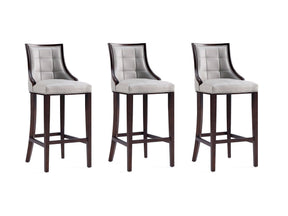Fifth Avenue Faux Leather Barstool in Light Grey (set of 3) by Manhattan Comfort at Eve Furniture