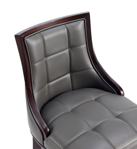Fifth Avenue Faux Leather Barstool in Pebble Grey by Manhattan Comfort at Eve Furniture