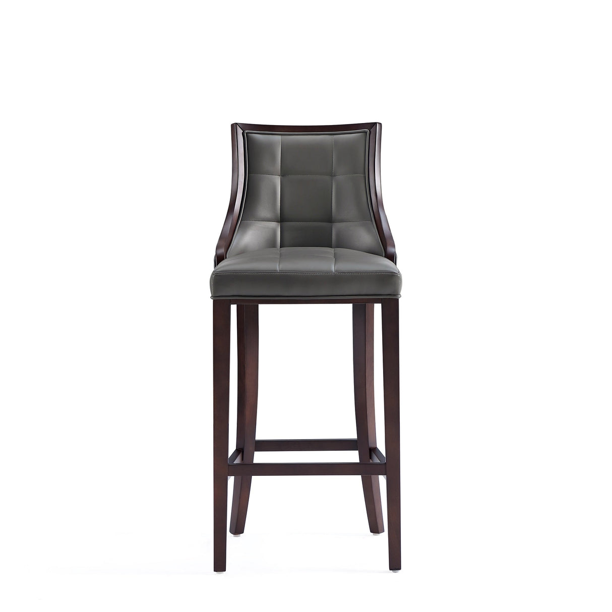 Fifth Avenue Faux Leather Barstool in Pebble Grey by Manhattan Comfort at Eve Furniture