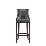 Fifth Avenue Faux Leather Barstool in Pebble Grey by Manhattan Comfort at Eve Furniture