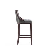Fifth Avenue Faux Leather Barstool in Pebble Grey by Manhattan Comfort at Eve Furniture