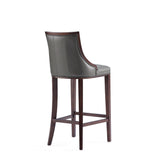 Fifth Avenue Faux Leather Barstool in Pebble Grey by Manhattan Comfort at Eve Furniture