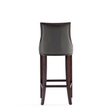 Fifth Avenue Faux Leather Barstool in Pebble Grey by Manhattan Comfort at Eve Furniture