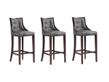 Fifth Avenue Faux Leather Barstool in Pebble Grey (set of 3) by Manhattan Comfort at Eve Furniture