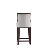 Fifth Avenue Faux Leather Counter Stool in Light Grey by Manhattan Comfort at Eve Furniture