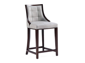 Fifth Avenue Faux Leather Counter Stool in Light Grey by Manhattan Comfort at Eve Furniture