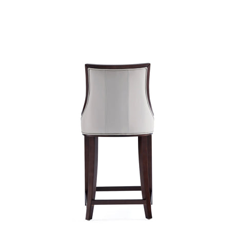 Fifth Avenue Faux Leather Counter Stool in Light Grey (set of 2) by Manhattan Comfort at Eve Furniture