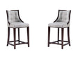 Fifth Avenue Faux Leather Counter Stool in Light Grey (set of 2) by Manhattan Comfort at Eve Furniture