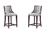 Fifth Avenue Faux Leather Counter Stool in Light Grey (set of 2) by Manhattan Comfort at Eve Furniture